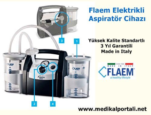 Elektrikli Aspiratör Cihazı Flaem 3 cerrahi-aspirator-cihazi-hasta-aspirasyon-irrigasyon-ev-tipi-fiyatlari-nereden-nasil-satin-alinir-urun-ozellikleri