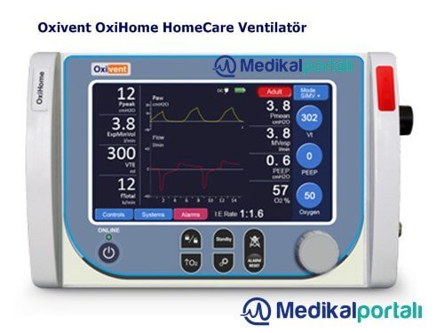 Oxivent OxiHome HomeCare ( Ev Tipi) Taşınabilir Ventilatör 2